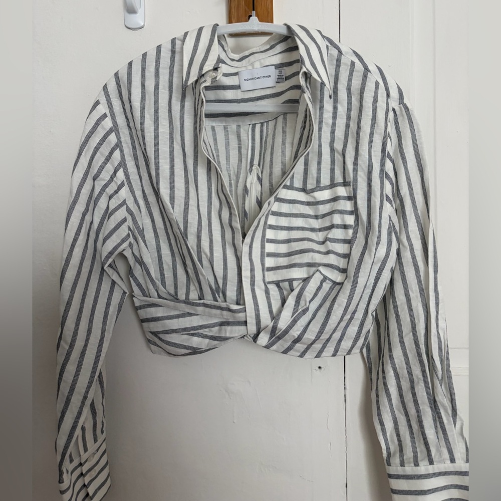 Significant Other Striped Blouse 2 - Picture 7 of 12